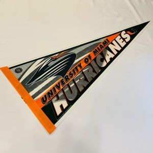 Vintage Tag Express University of Miami Hurricanes Logo 30" Pennant Flag